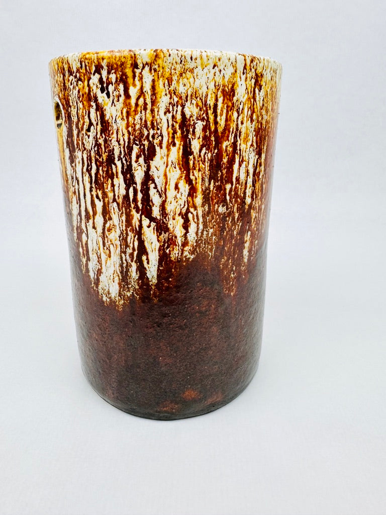 Vase cylindrique en grès émaillé Accolay, vers 1960