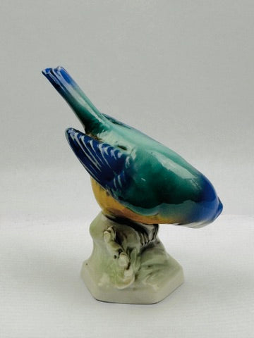 Mésange bleue en porcelaine – Wallendorf, Allemagne, vers 1950
