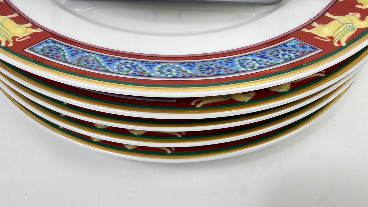Raynaud Limoges série de 6 grandes assiettes plates 26cm modèle Pégase