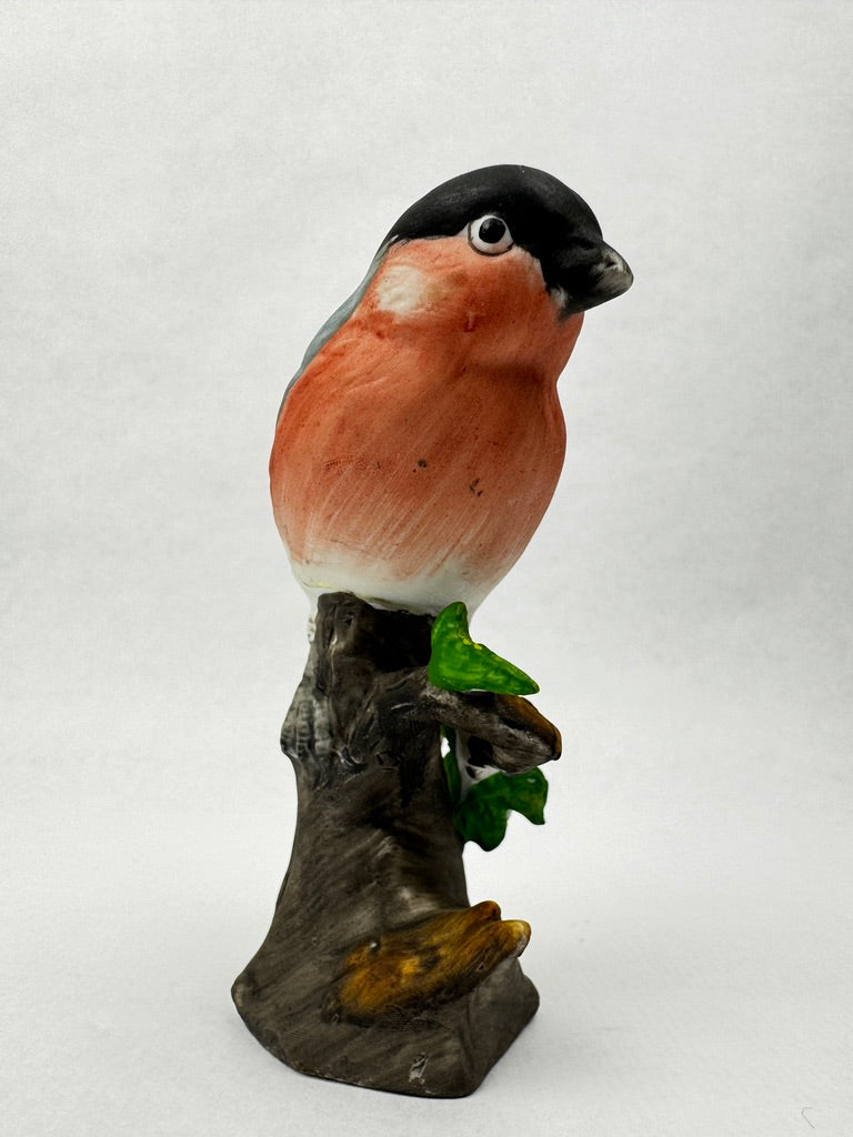 Bouvreuil pivoine en porcelaine non émaillée – vers 1950