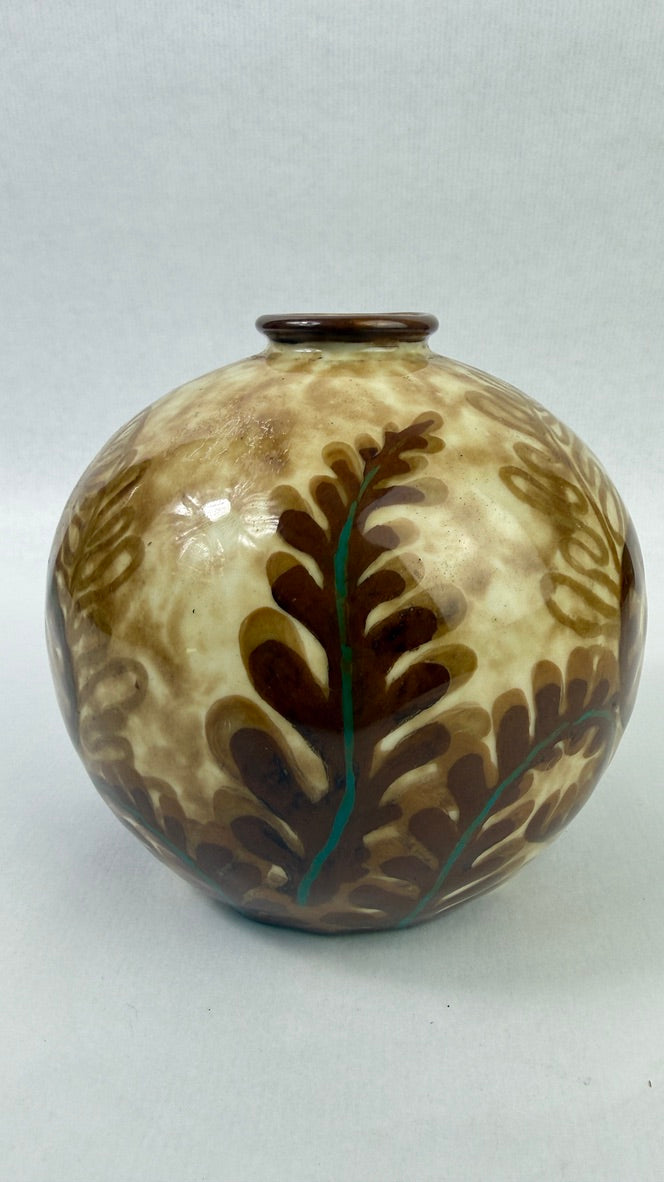 Vase boule Camille Tharaud Limoges modèle Fougères Art déco vers 1930