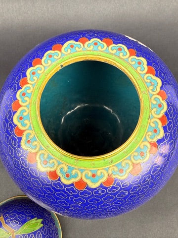 Pot à gingembre en émail cloisonné