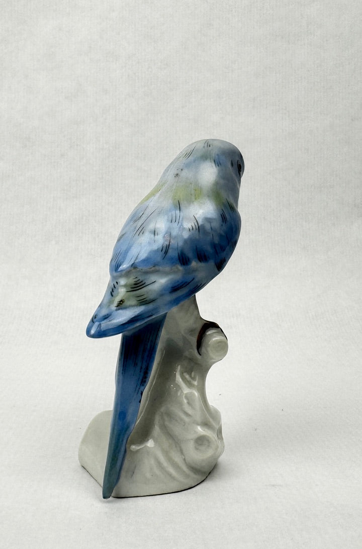 Perruche bleue en porcelaine de Limoges – France