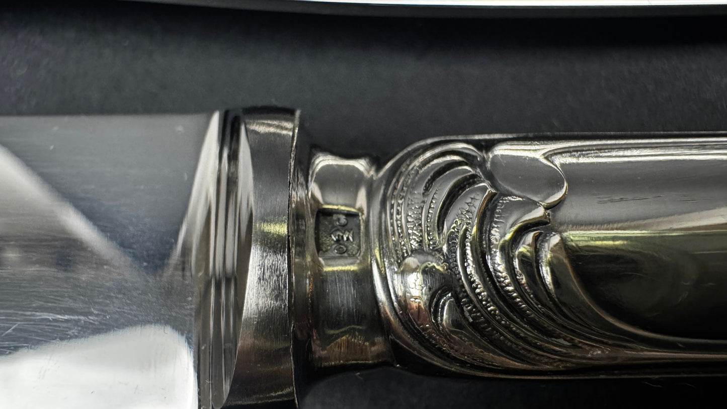 Lot de 6 couteaux de table Christofle modèle Marly – métal argenté – 24,5 cm