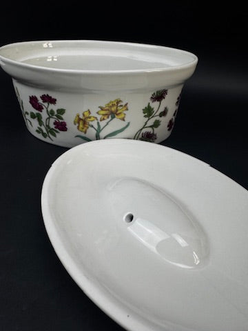 Terrine ovale Porcelaine de Paris modèle Herbier