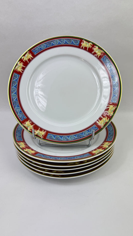 Raynaud Limoges série de 6 grandes assiettes plates 26cm modèle Pégase