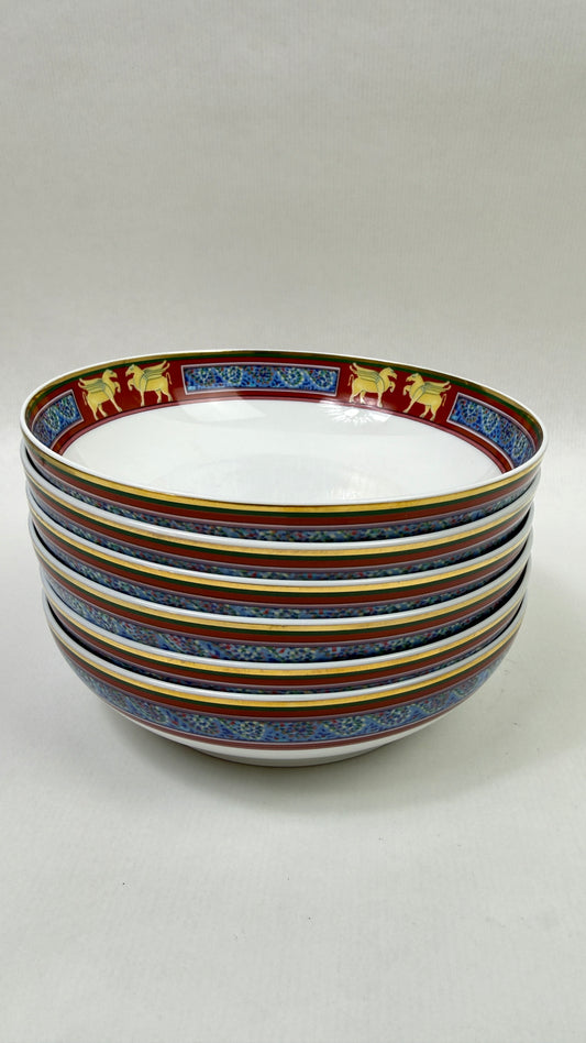 Raynaud Limoges série de 6 assiettes calottes modèle Pégase 17 cm