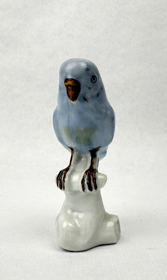 Perruche bleue en porcelaine de Limoges – France