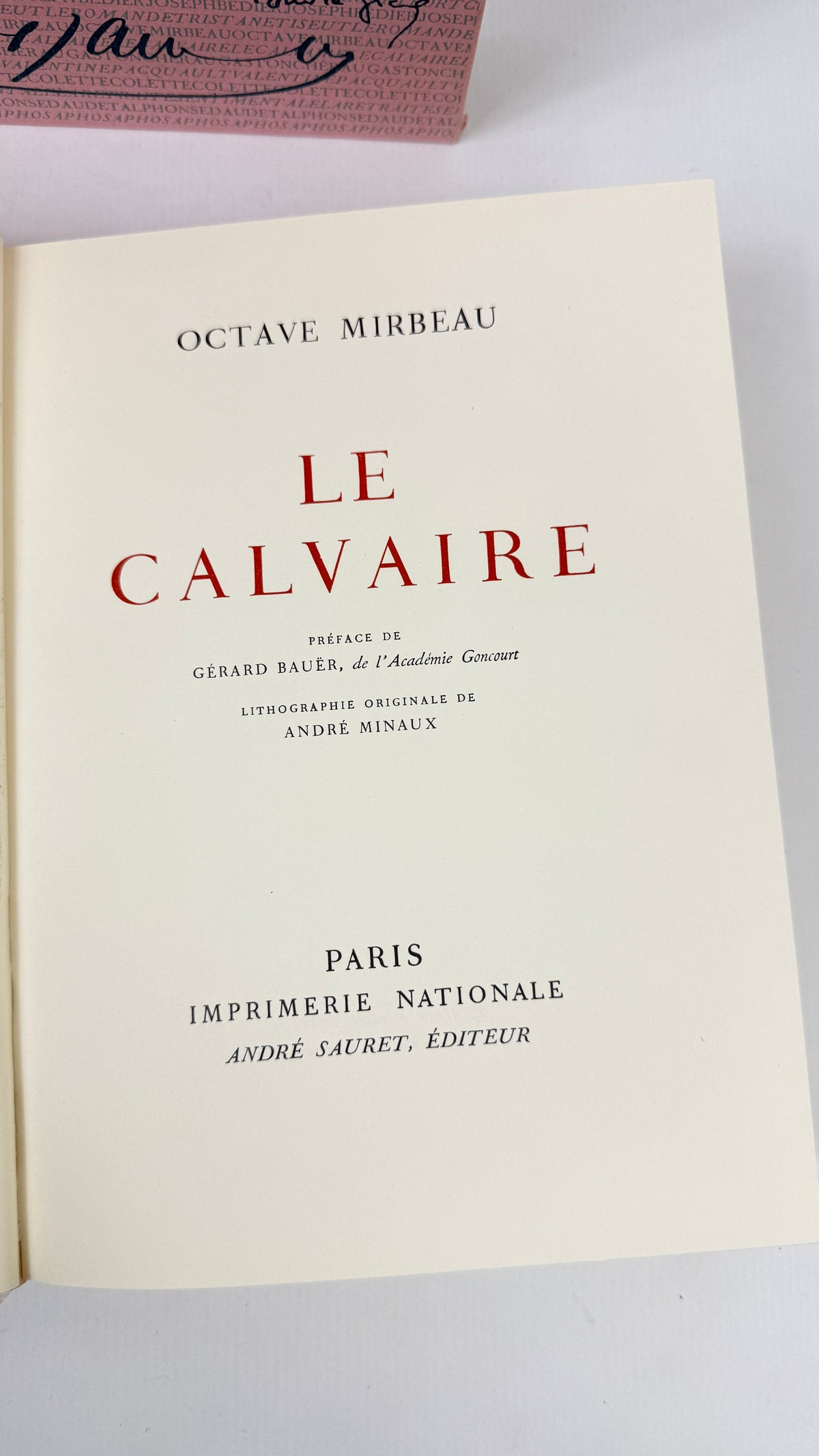 Octave Mirbeau – Le Calvaire, lithographie originale d'André Minaux, Imprimerie Nationale / André Sauret, ex. n° 1225