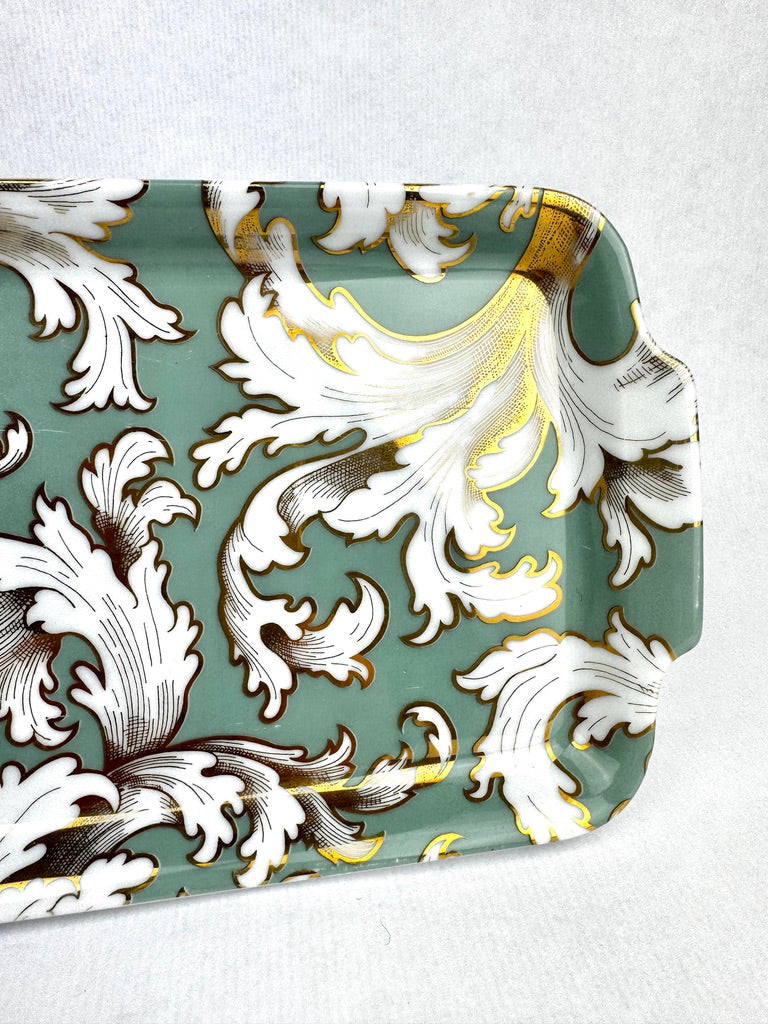 Plat rectangulaire en porcelaine de Limoges – Geneviève Lethu – Décor “Cipango”, 1991