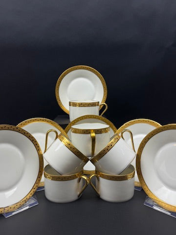 Service à café Limoges Ancienne Fabrique Royale incrustation or