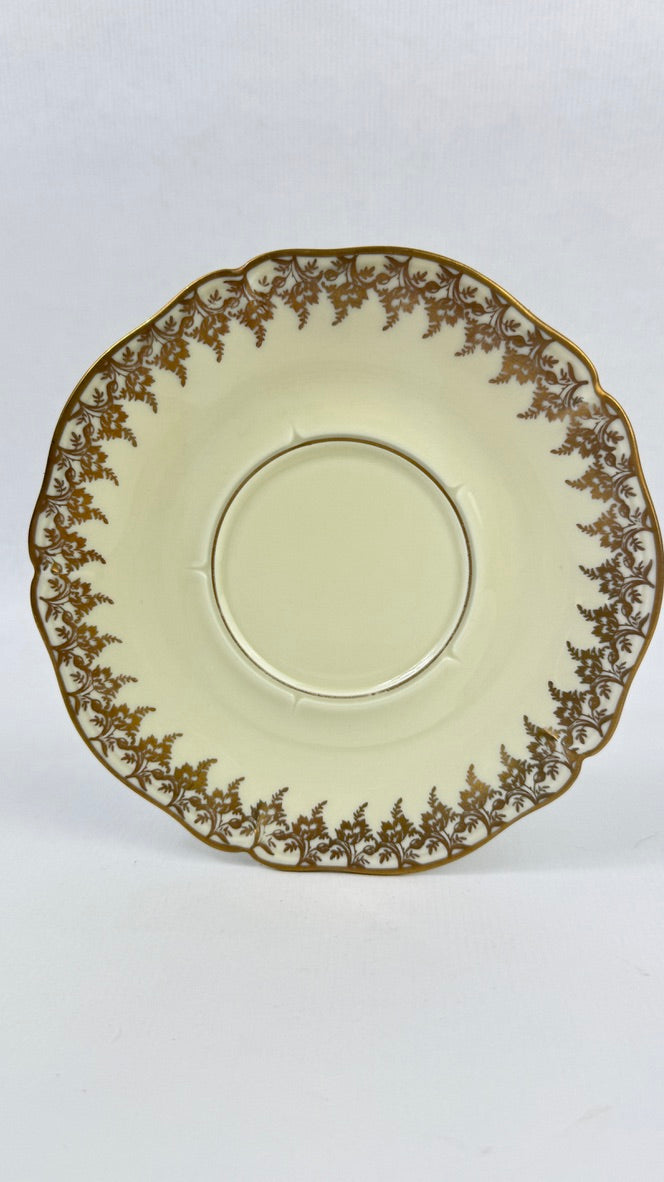 Tête-à-tête Limoges ivoire et or, service à thé vintage 8 pièces