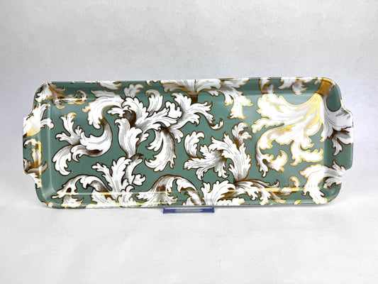 Plat rectangulaire en porcelaine de Limoges – Geneviève Lethu – Décor “Cipango”, 1991