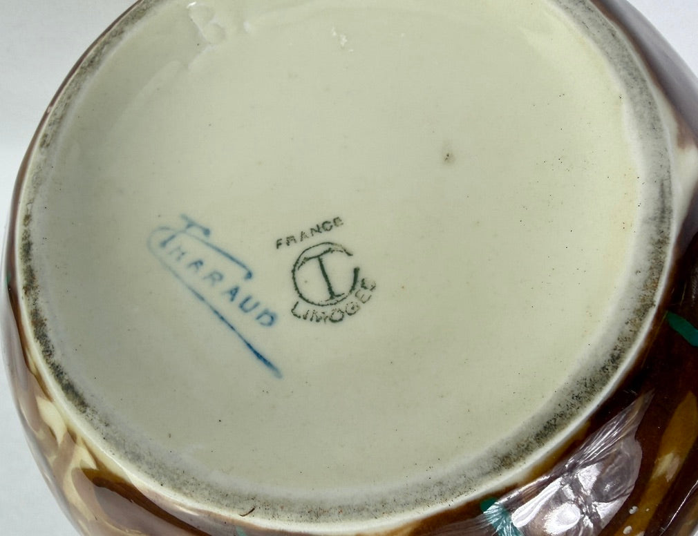Vase boule Camille Tharaud Limoges modèle Fougères Art déco vers 1930