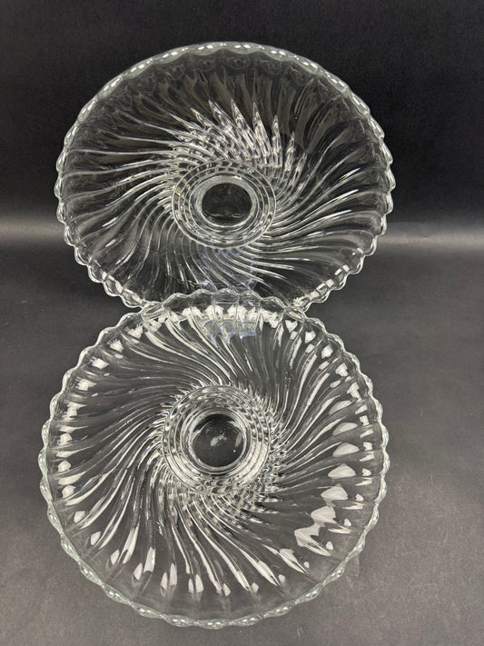 Baccarat, paire de compotiers, coupes à fruits modèle Bambou
