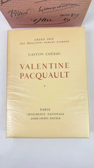 Gaston Chérau – Valentine Pacquault, 2 volumes, eau-forte de Jacquemin, Imprimerie Nationale / André Sauret, ex. n° 1225