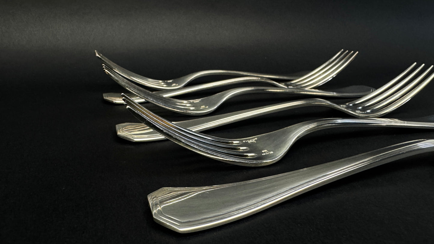 6 fourchettes de table Christofle America metal argente