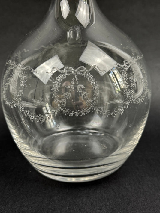 Carafe en cristal gravé fin 19ème début 20ème