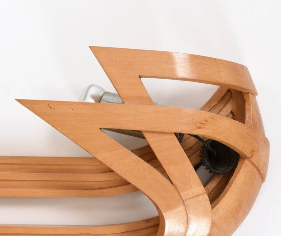 Vincent Gonzalez : applique murale sculptée bois cintré design années 1970