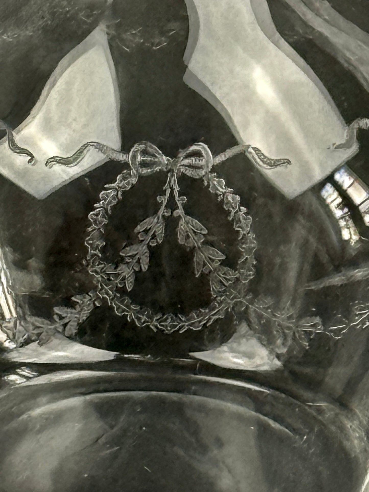 Carafe en cristal gravé fin 19ème début 20ème n°2