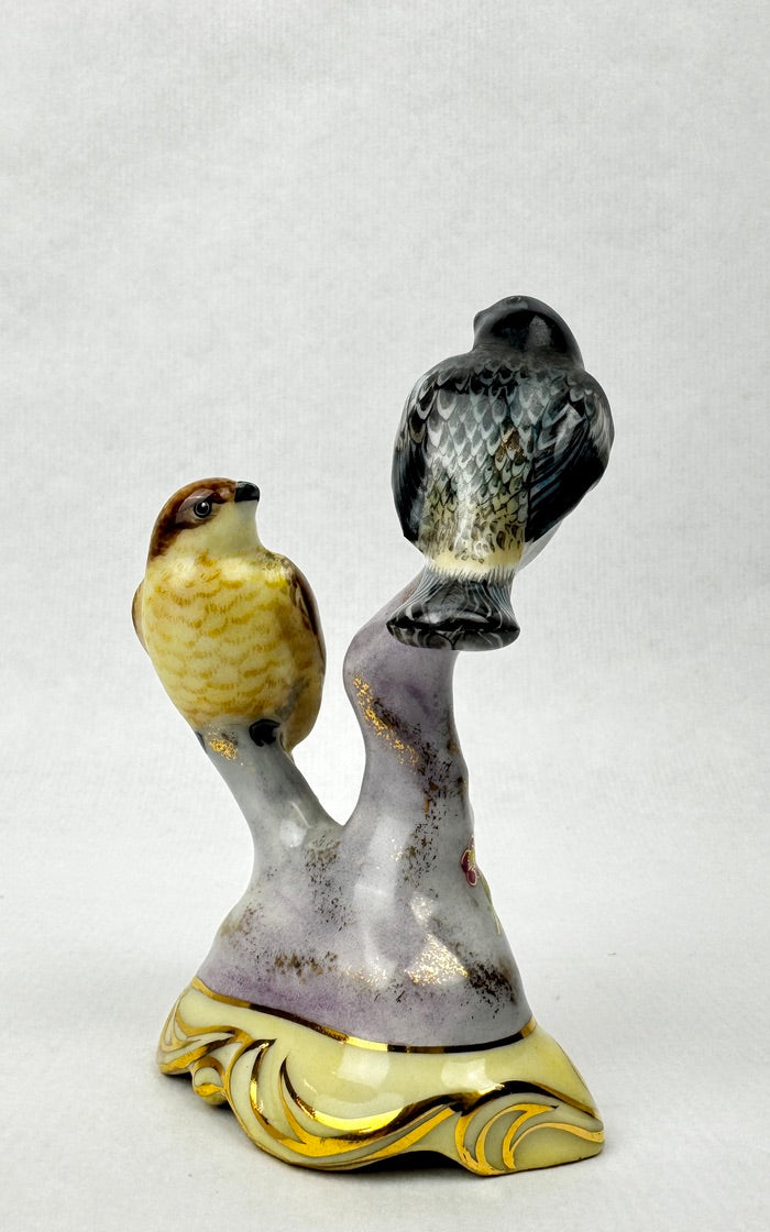 Groupe d’oiseaux en porcelaine – Pratincora Leucura, Clauzel 1959 Limoges