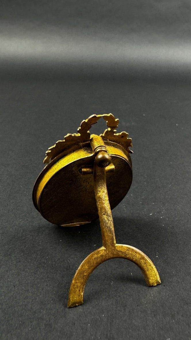 Petit cadre bronze dore style Louis XVI 6,5 cm