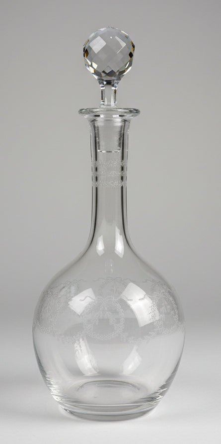 Carafe en cristal gravé fin 19ème début 20ème