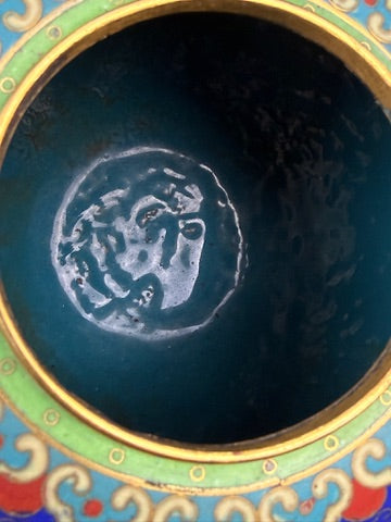 Pot à gingembre en émail cloisonné