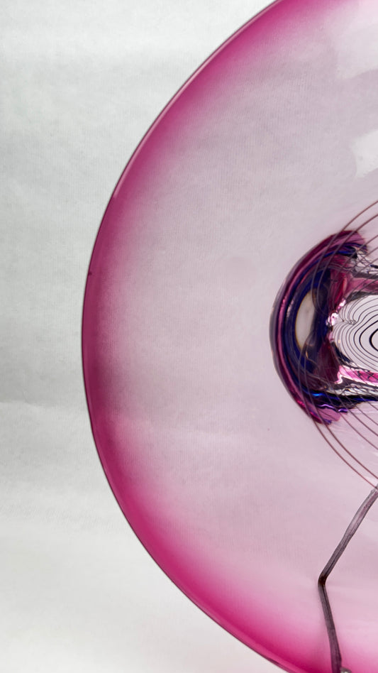 Coupe en verre d’art signée Adam Jabłoński – Studio glass polonais, fin XXe siècle