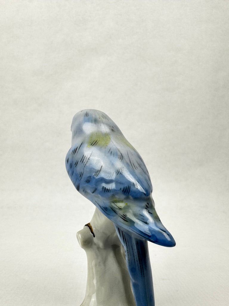 Perruche bleue en porcelaine de Limoges – France