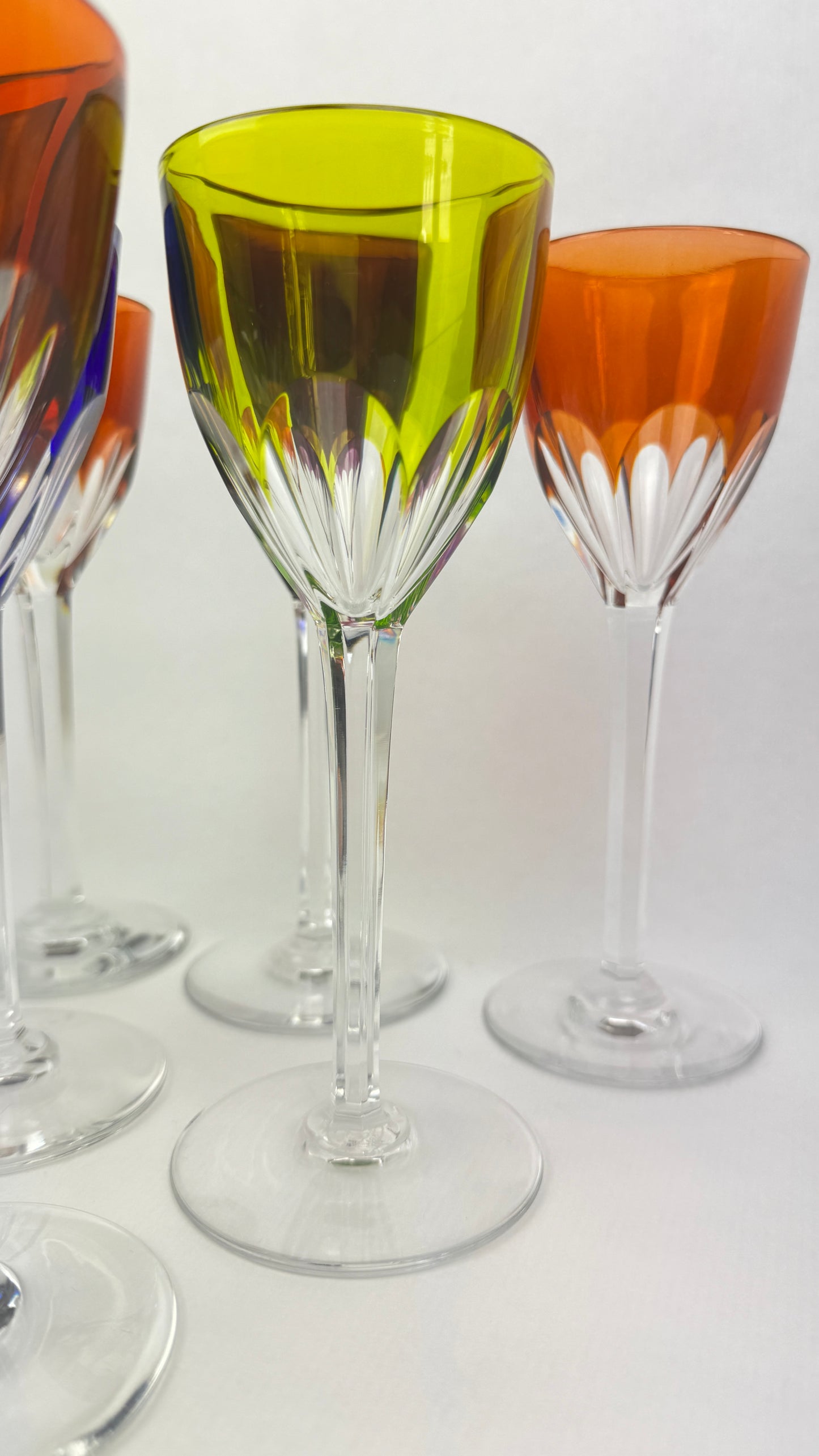 6 verres Baccarat Genova cristal double couleur 19 cm
