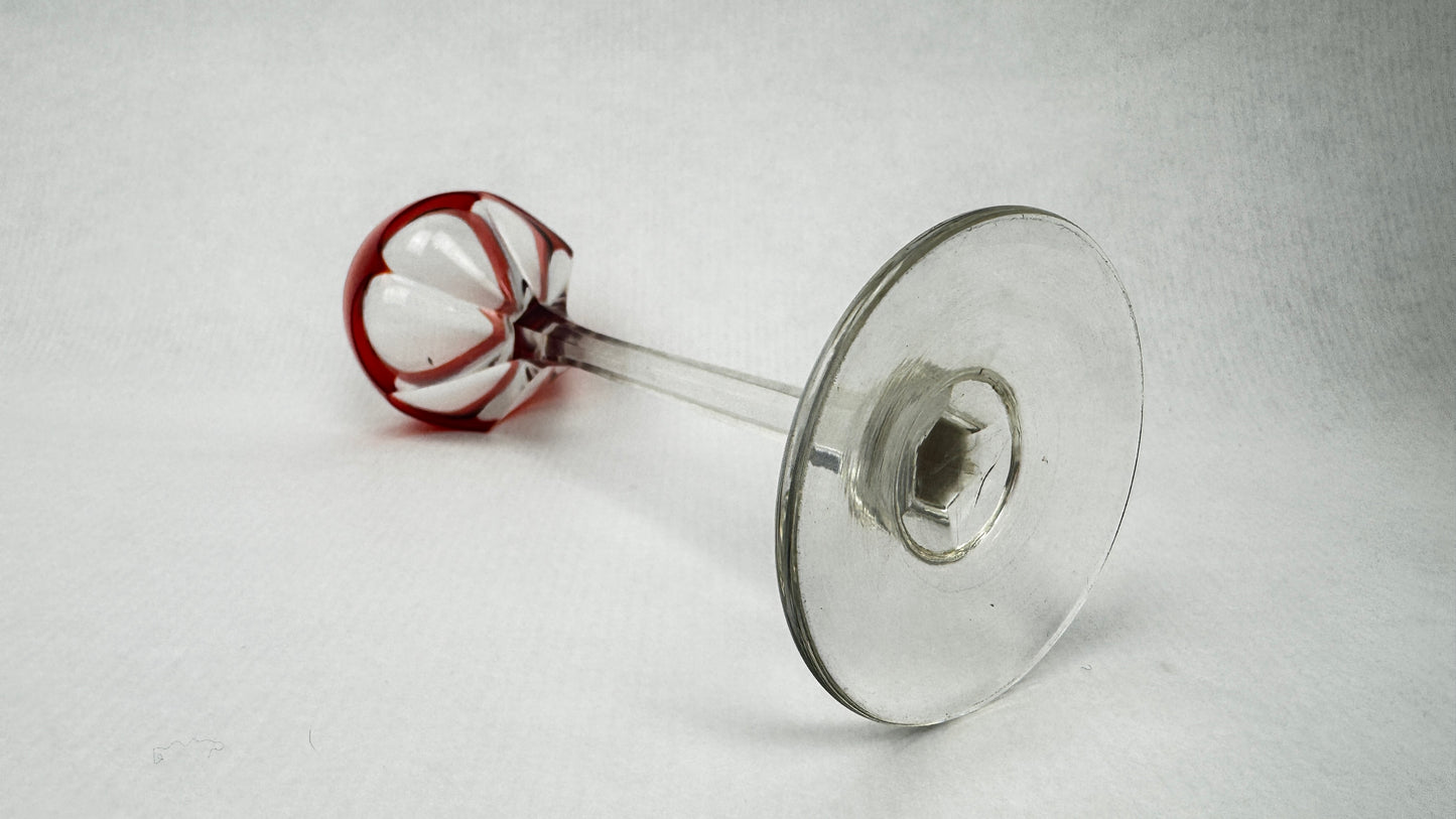 Lot de 6 verres à liqueur en cristal doublé coloré – Saint-Louis – Modèle Bristol – H. 13 cm