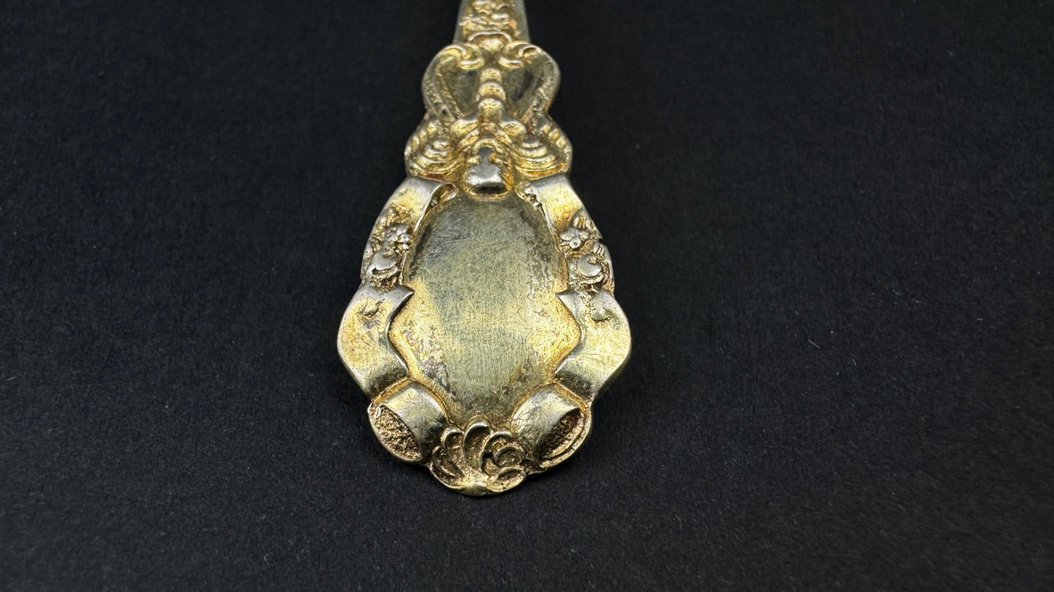 12 cuillères dessert vermeil argent Minerve XIXe rocaille coffret poirier noirci