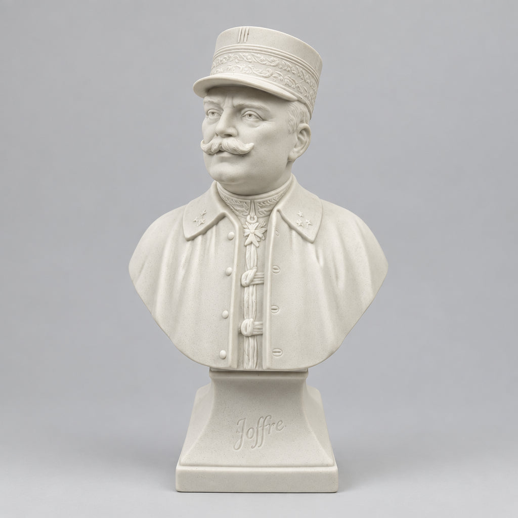 Buste du Général Joffre biscuit de porcelaine de Limoges signé Falieri