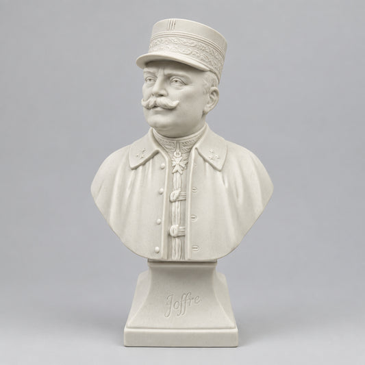 Buste du Général Joffre biscuit de porcelaine de Limoges signé Falieri