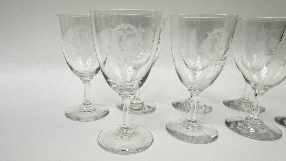 Verres à porto du service FQ, détail