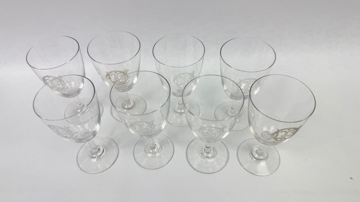 Verres à porto du service FQ, détail