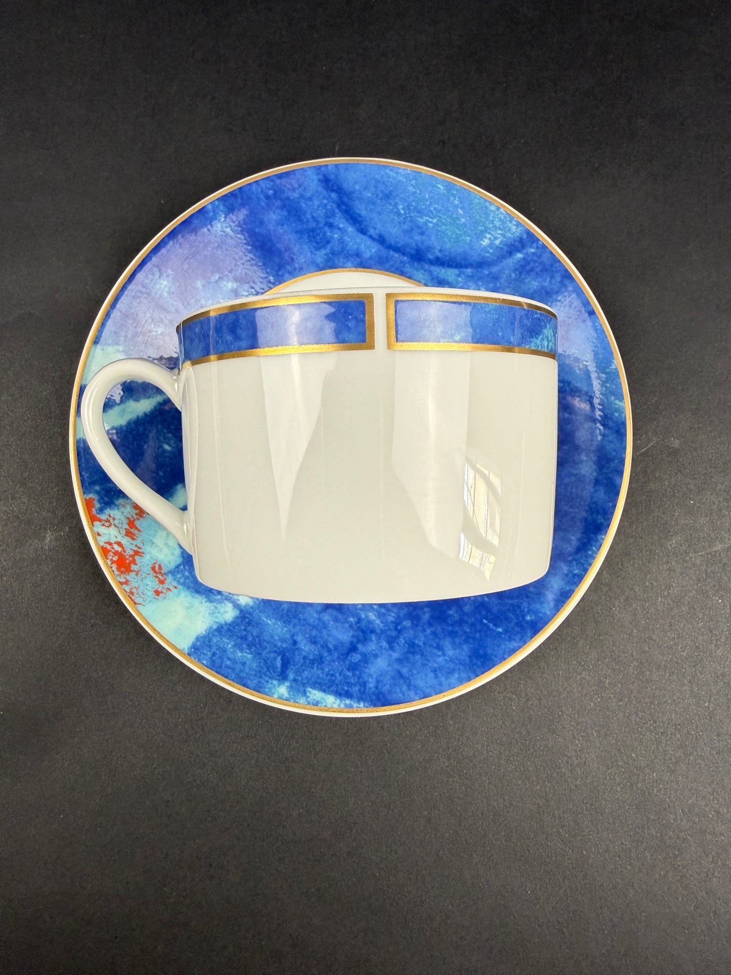 Christofle porcelaine suite de 6 tasses à thé modèle Alysés