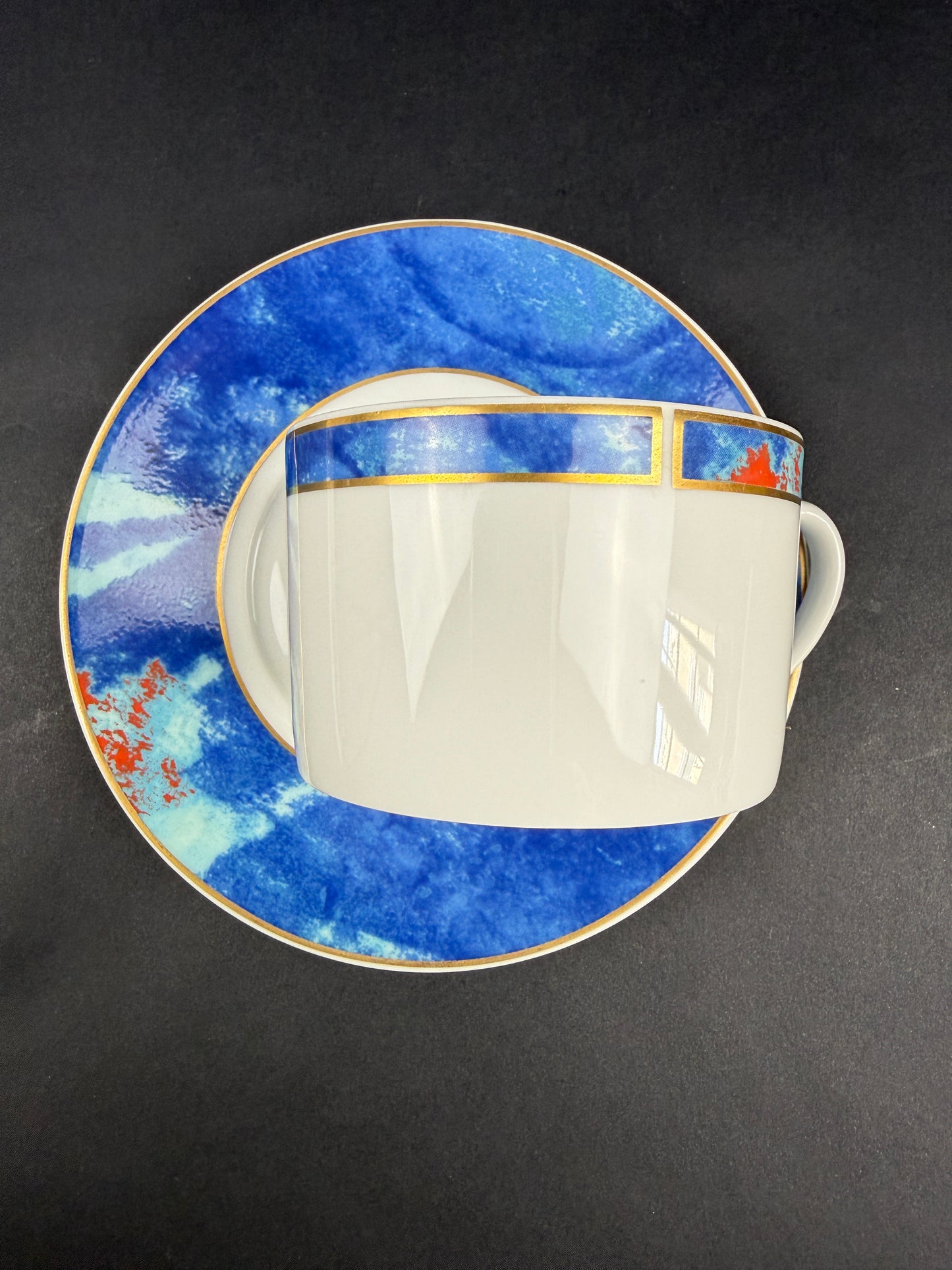 Christofle porcelaine suite de 6 tasses à thé modèle Alysés