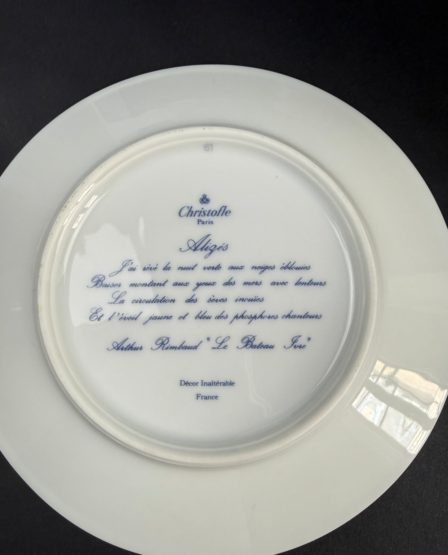 Christofle porcelaine suite de 6 tasses à thé modèle Alysés