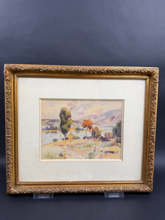 Aquarelle, paysage automnal, Jean REMOND