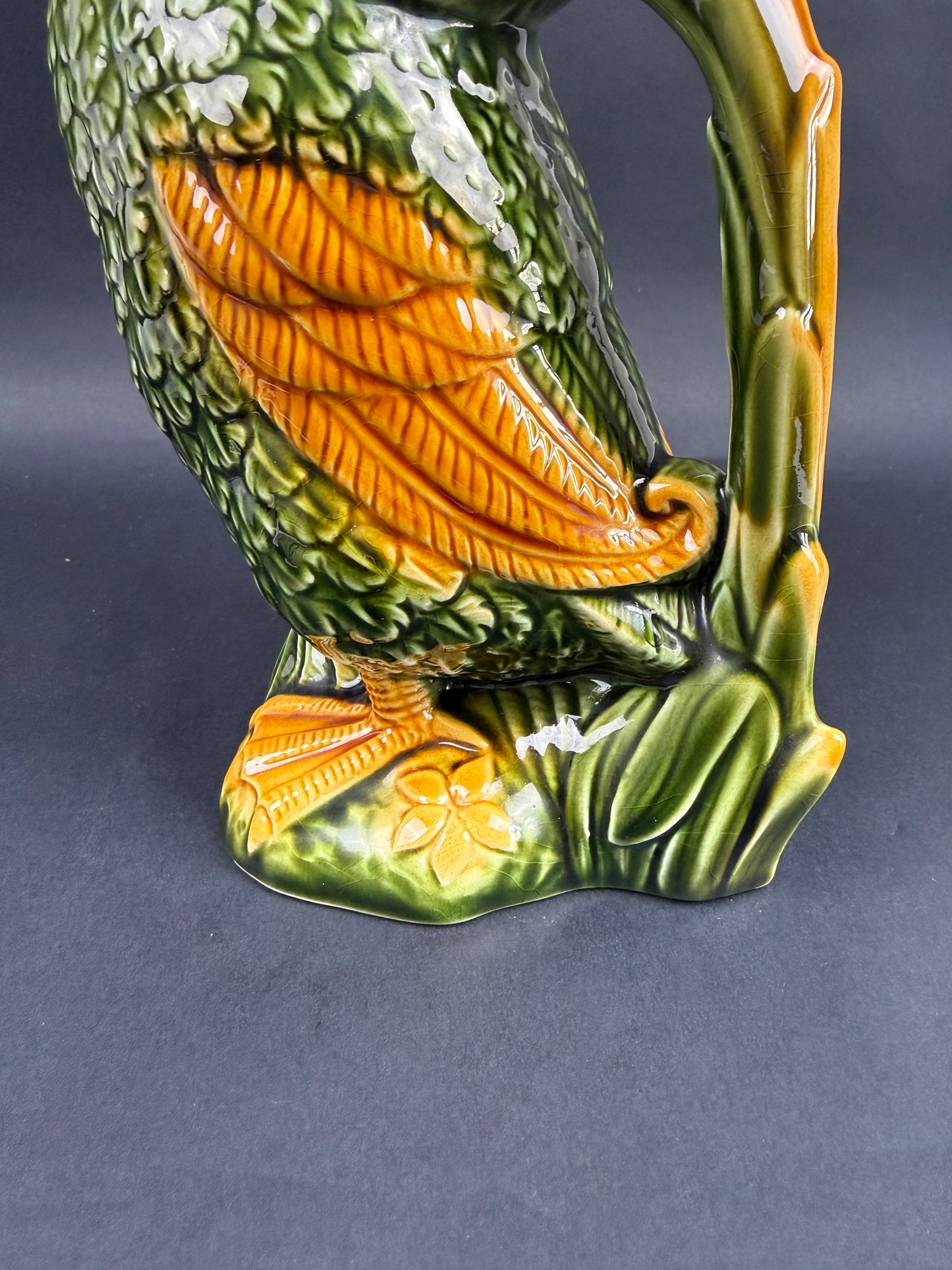 Pichel zoomorphe en barbotine, canard