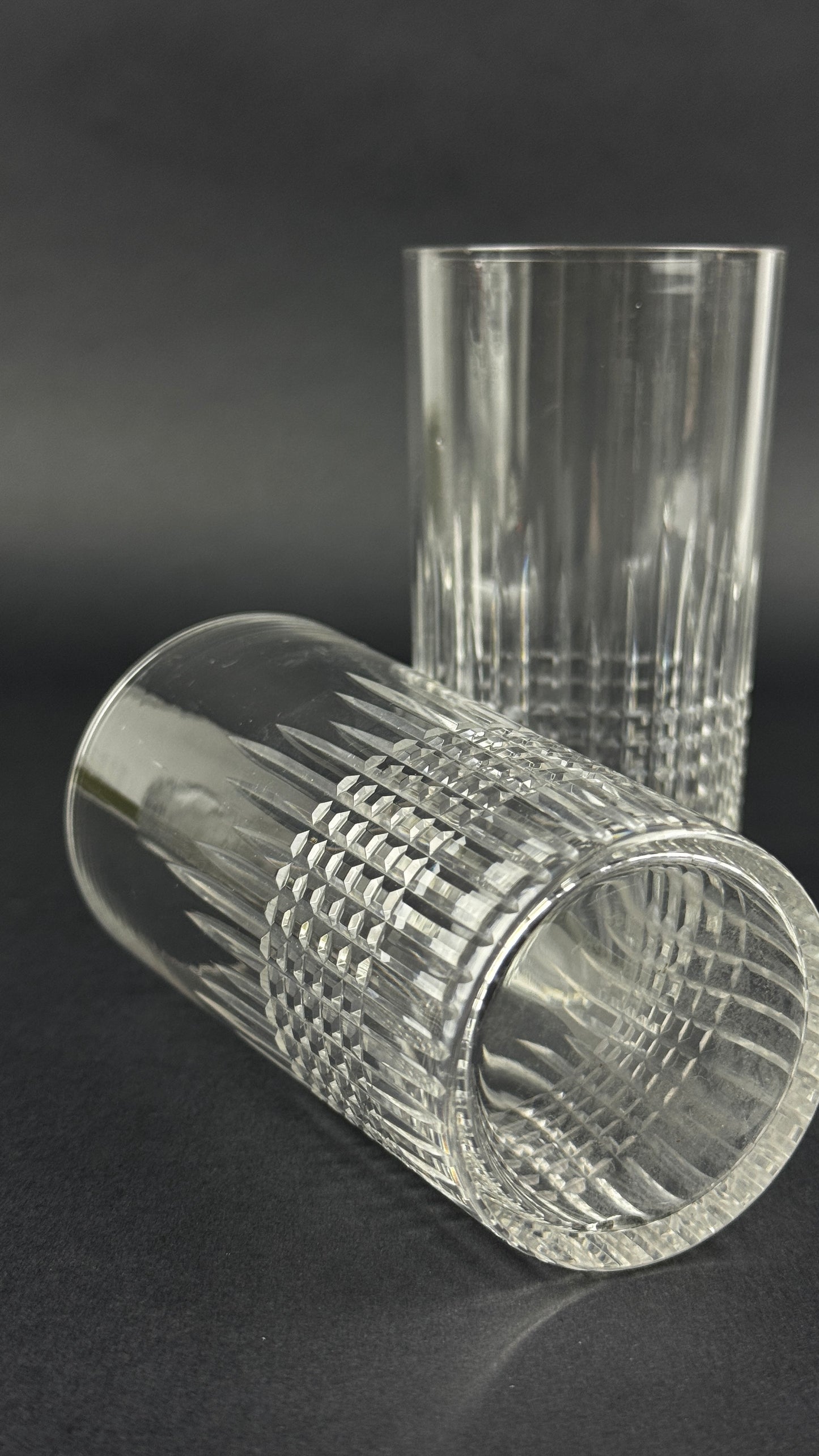Baccarat, suite de 8 verres chopes, long-drink modèle Nancy