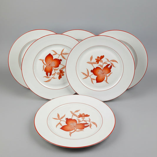 Haviland Limoges Service de 6 assiettes plates, modèle Sou-Tcheou