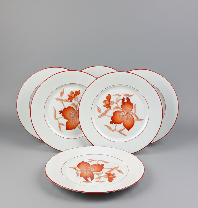 Haviland Limoges Service de 6 assiettes dessert, modèle Sou-Tcheou