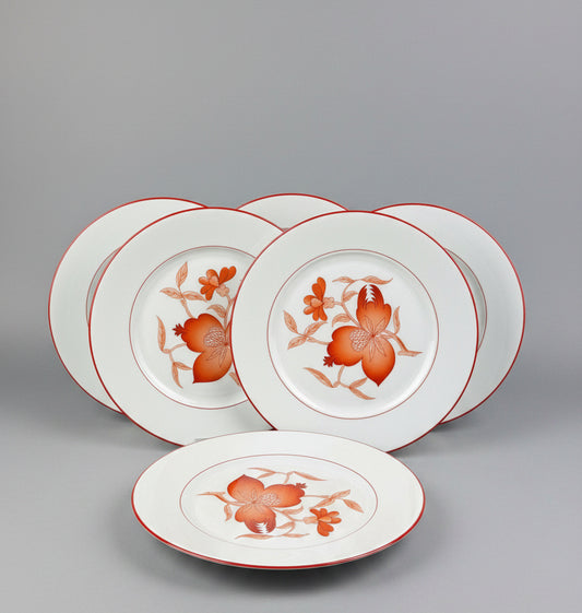 Haviland Limoges Service de 6 assiettes dessert, modèle Sou-Tcheou
