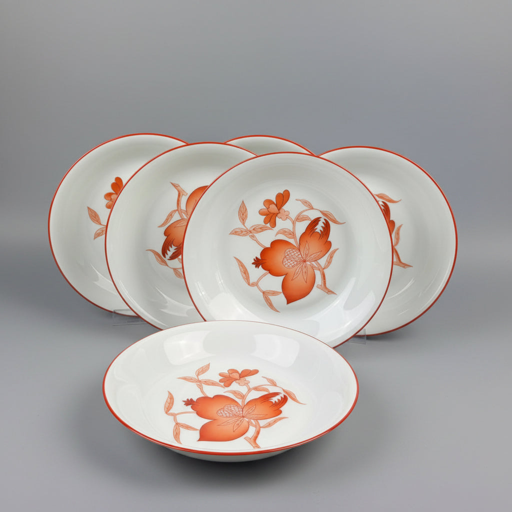 Haviland Limoges Service de 6 assiettes creuses, modèle Sou-Tcheou