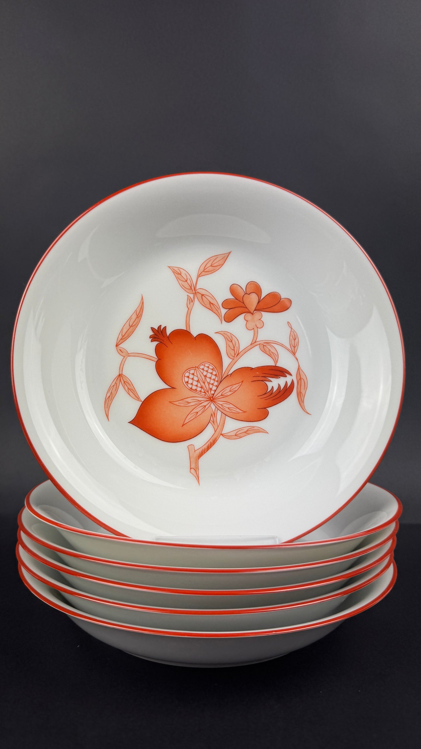 Haviland Limoges Service de 6 assiettes creuses, modèle Sou-Tcheou