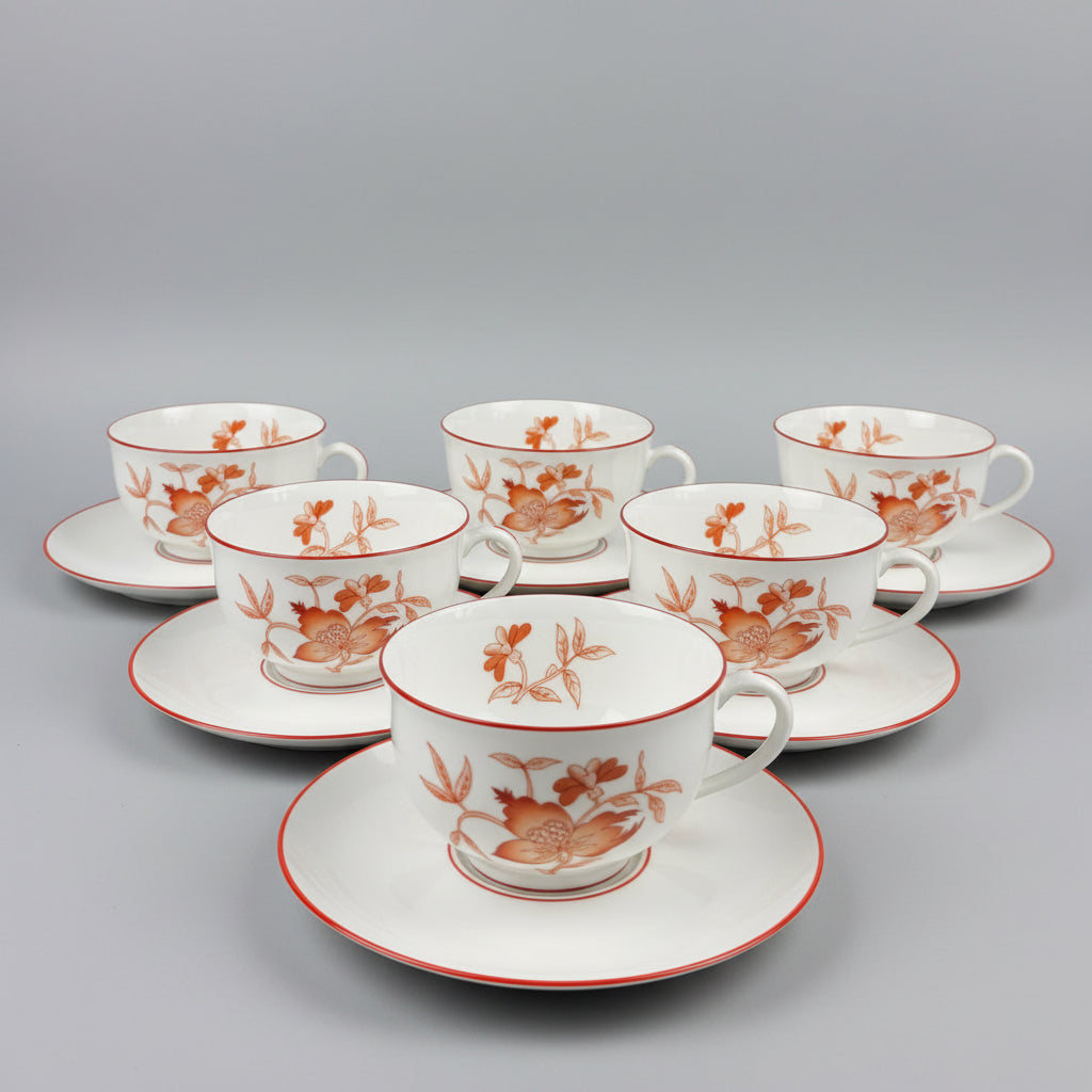 Série de 6 tasses à thé Haviland Sou Tchéou
