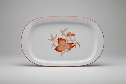Plat à rôti en porcelaine de Limoges, manufacture Haviland, modèle Sou-Tcheou.